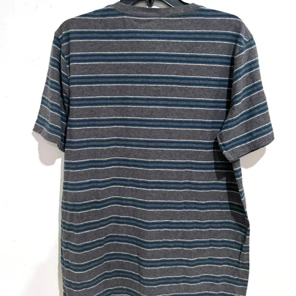Sonoma Life+Style Men’s M Gray Striped Henley Short Sleeve Casual Shirt Tee - Picture 4 of 4